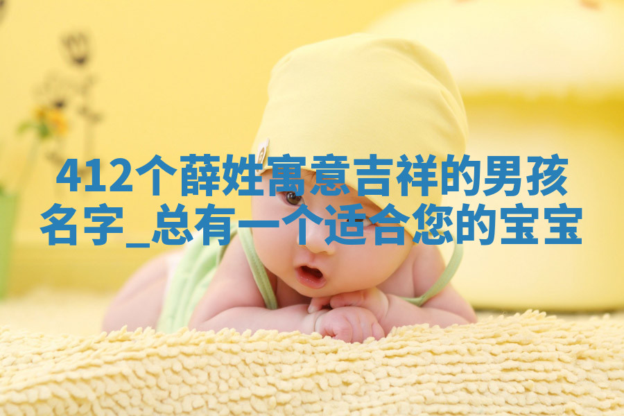 412个薛姓寓意吉祥的男孩名字，总有一个适合您的宝宝